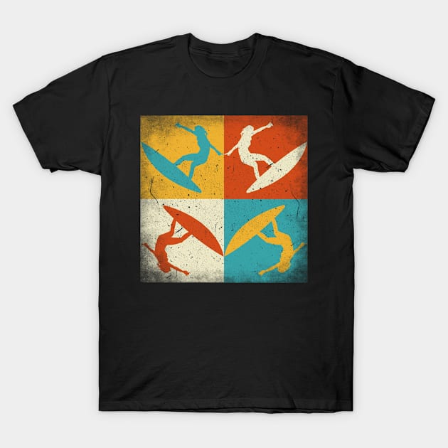 Surfing practice. Retro squares T-Shirt by SerenityByAlex